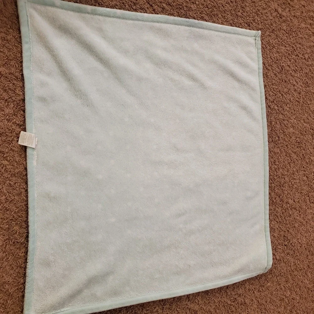 Cloud Island Mint Green White Polka Dots Baby Blanket Plush Security Lovey 30x30
